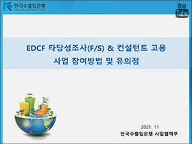 수출입은행 EDCF F/S, 컨설턴트... 이미지